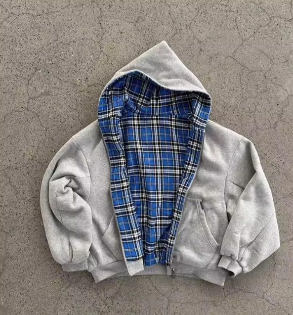 Hoodie zip retro street